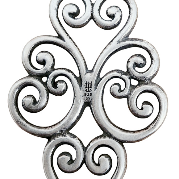 JAMES AVERY 925 sterling silver Jubilant Heart necklace scroll pendant Retired - Picture 3 of 5